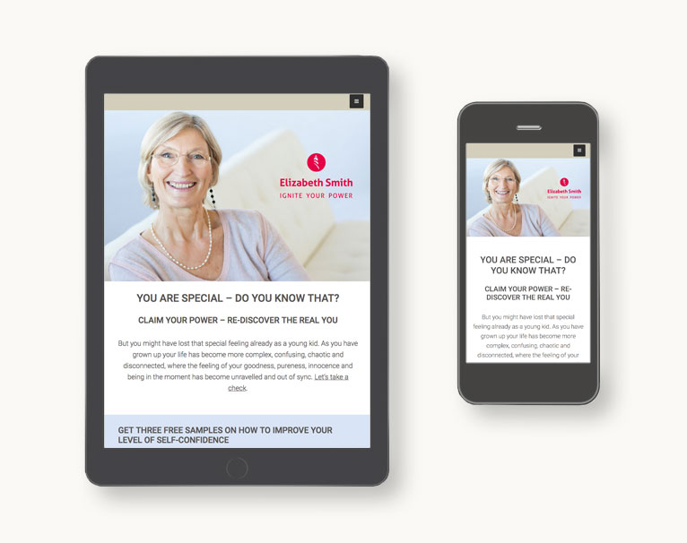 Responsive Ansicht Website Elizabeth Smith