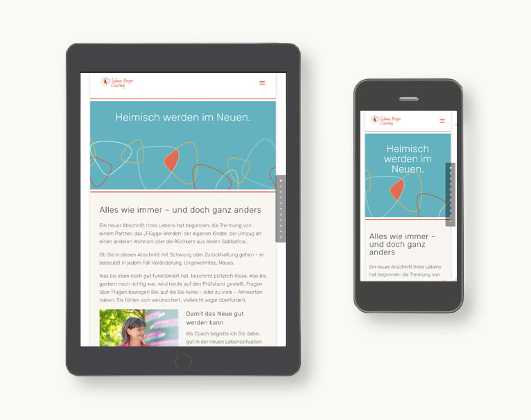 Responsive Ansicht Website Sylvana Berger Coaching