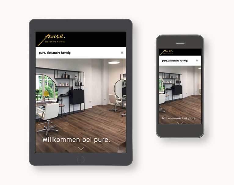 Responsive Ansicht Website salonpure